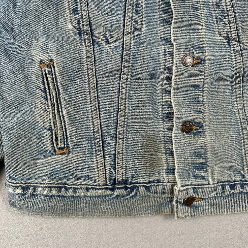 Levi's Denim Trucker Jacket Women's Large Blue 1984 Distressed Workwear 57510